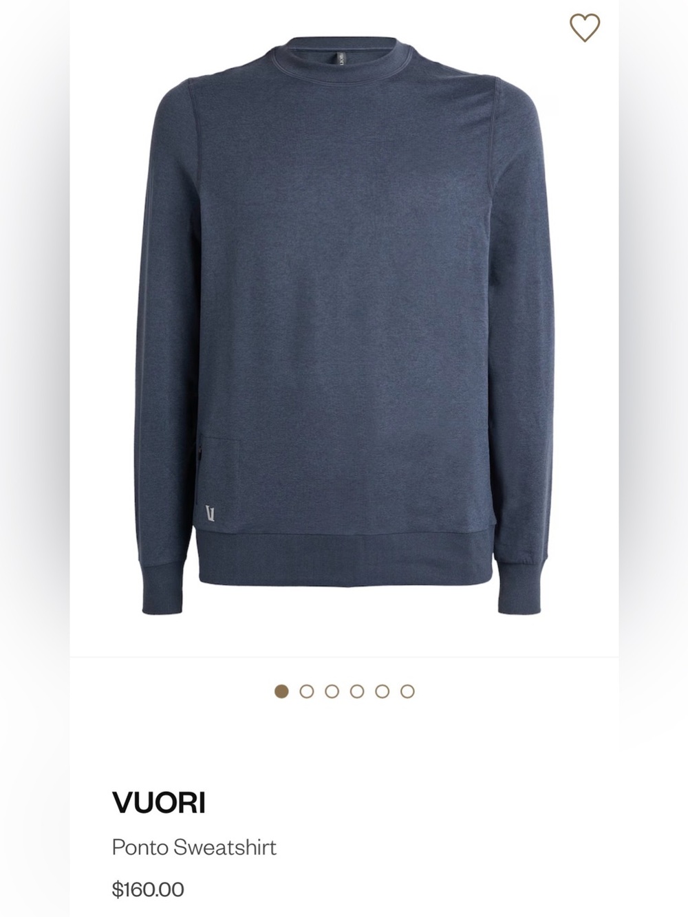 Vuori Men's Slate Blue Crewneck Sweatshirt